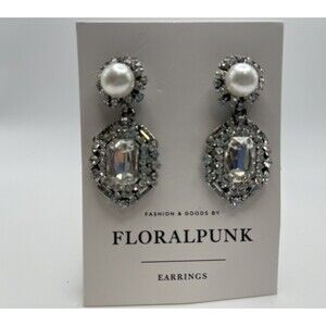 FLORALPUNK Pearl Point Statement Earrings New